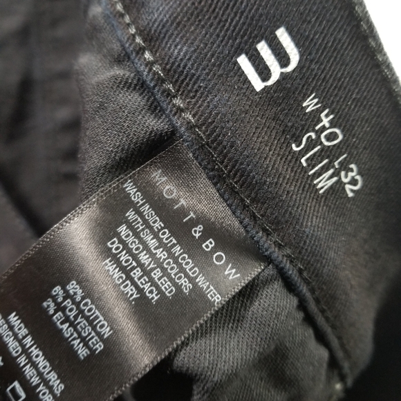 Mott & Bow Men's Classic Slim Jeans Size 40x32 Black Denim - Picture 7 of 10